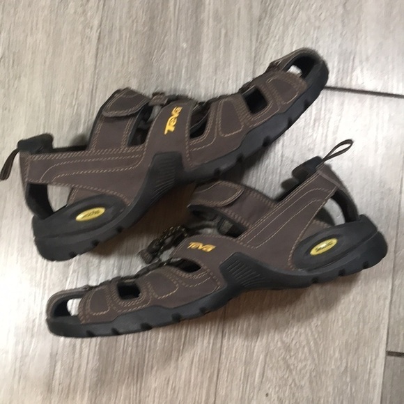 Teva “Forebay” Vegan Leather‎ Brown & Gold Hiking Sandals size 11 main image 11